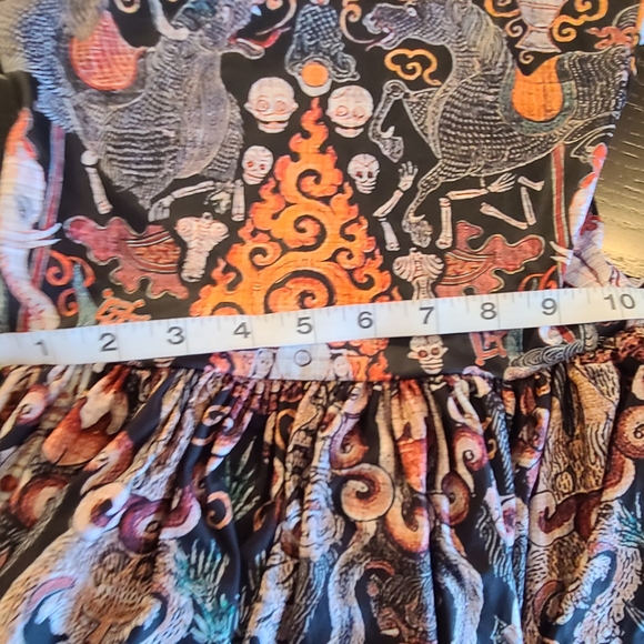 Blackmilk Limited Tibetan Deities Tie the Knott Midi Dress, XS - Picture 4 of 9
